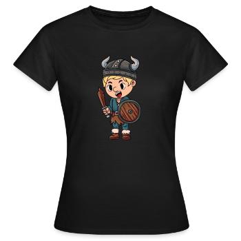 Wikinger Seefahrer - Frauen T-Shirt - Schwarz - Vorne - AI Model Female 172 dark (172cm)