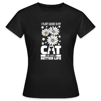 Daisy Daisy Cat - Women's T-Shirt - black - Front - AI Model Female 172 dark (172cm)