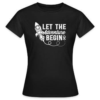 Let The Adventure Begin - Space Ship Aerospace Spa - Women's T-Shirt - black - Front - AI Model Female 172 dark (172cm)