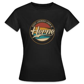 Herne Echte Legenden leben in Herneer - Frauen T-Shirt - Schwarz - Vorne - AI Model Female 172 dark (172cm)
