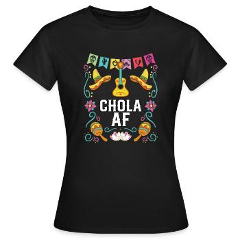 Chola AF Mexican American Pride Latin American - Women's T-Shirt - black - Front - AI Model Female 172 dark (172cm)
