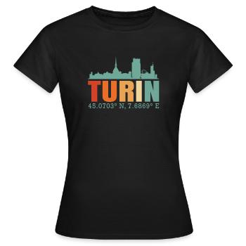 Turin Italie Skyline - T-shirt Femme - noir - Devant - AI Model Female 172 dark (172cm)
