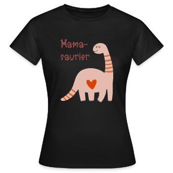 Mamasaures - T-shirt Femme - noir - Devant - AI Model Female 172 dark (172cm)