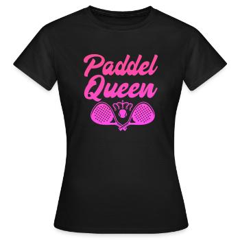 Paddle Queen Tennis Ball Raquette Sport - T-shirt Femme - noir - Devant - AI Model Female 172 dark (172cm)