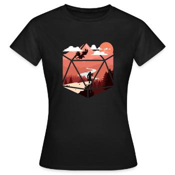 RPG-RPG-Tabletop-Rollenspiele Gamer-Rollenspiel - Frauen T-Shirt - Schwarz - Vorne - AI Model Female 172 dark (172cm)