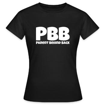 Parent derrière le dos - T-shirt Femme - noir - Devant - AI Model Female 172 dark (172cm)