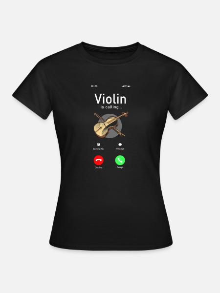 Violin Violinist Phone Display - Frauen T-Shirt - Schwarz
