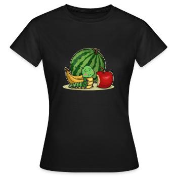 Raupe - Frauen T-Shirt - Schwarz - Vorne - AI Model Female 172 dark (172cm)