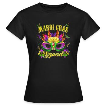 Célébration du Festival du Mardi Gras - Escouade du Mardi Gras - T-shirt Femme - noir - Devant - AI Model Female 172 dark (172cm)