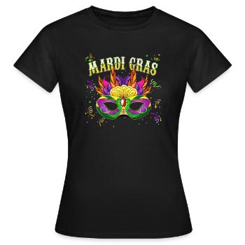 Mardi Gras - Einfaches Mardi Gras Kostüm - Frauen T-Shirt - Schwarz - Vorne - AI Model Female 172 dark (172cm)