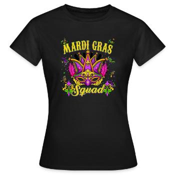 Mardi Gras Squad - Karneval Mardi Gras - Frauen T-Shirt - Schwarz - Vorne - AI Model Female 172 dark (172cm)