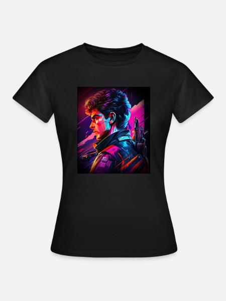Retrowave Synthwave 80s Design - Frauen T-Shirt - Schwarz
