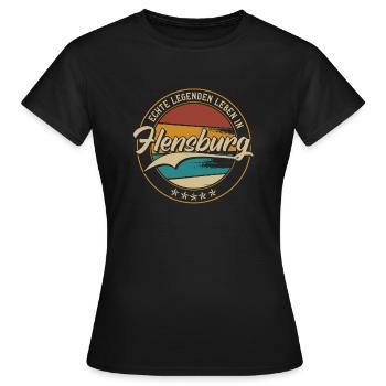 Flensburg Echte Legenden leben in Flensburger - Frauen T-Shirt - Schwarz - Vorne - AI Model Female 172 dark (172cm)
