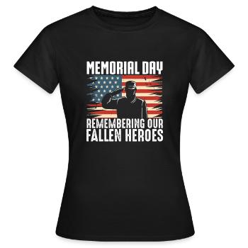 Memorial Day Commemoration of Our Fallen Heroes - Women's T-Shirt - black - Front - AI Model Female 172 dark (172cm)