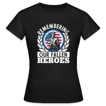 Memorial Day Commemoration of Our Fallen Heroes - Women's T-Shirt - black - Front - AI Model Female 172 dark (172cm)