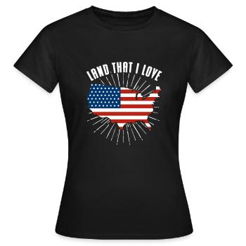 Land, das ich liebe Gedenktag USA Amerika Amerikan - Frauen T-Shirt - Schwarz - Vorne - AI Model Female 172 dark (172cm)