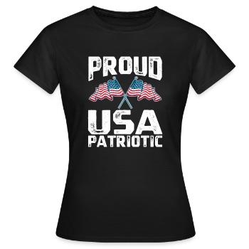 Commemoration Day Fourth of July Proud of the USA Patriotis - Women's T-Shirt - black - Front - AI Model Female 172 dark (172cm)