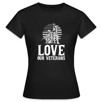 Liebe unsere Veteranen Gedenktag Veteranentag Vete - Frauen T-Shirt - Schwarz - Vorne - AI Model Female 172 dark (172cm)