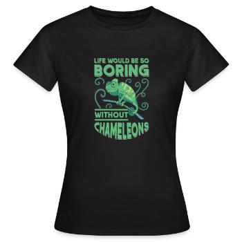 Caméléon Cadeau Caméléon - T-shirt Femme - noir - Devant - AI Model Female 172 dark (172cm)