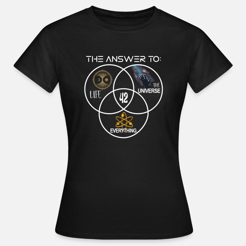 Life Universe Everything 42 Svar - Dame-T-shirt - sort