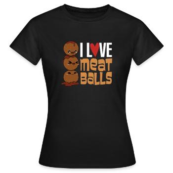 Boulettes de viande Boulettes de viande Cadeau - T-shirt Femme - noir - Devant - AI Model Female 172 dark (172cm)