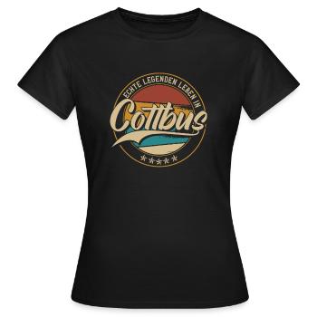 Cottbus Echte Legenden leben in Cottbuser - Frauen T-Shirt - Schwarz - Vorne - AI Model Female 172 dark (172cm)