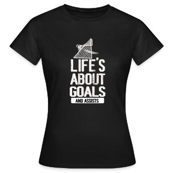 La vie est faite de buts et de passes décisives Football de futbol - T-shirt Femme - noir - Devant - AI Model Female 172 dark (172cm)