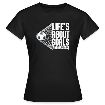 La vie est faite de buts et de passes décisives Football de futbol - T-shirt Femme - noir - Devant - AI Model Female 172 dark (172cm)