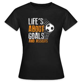 La vie est faite de buts et de passes décisives Football de futbol - T-shirt Femme - noir - Devant - AI Model Female 172 dark (172cm)