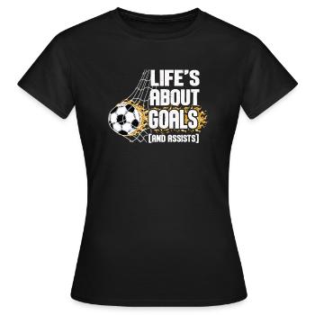 La vie est faite de buts et de passes décisives Football de futbol - T-shirt Femme - noir - Devant - AI Model Female 172 dark (172cm)