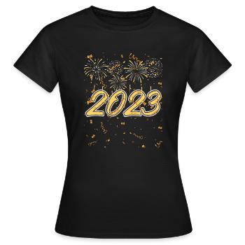 2023 Full - Frauen T-Shirt - Schwarz - Vorne - AI Model Female 172 dark (172cm)