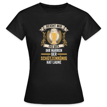 Schützenverein Schützenfest Bier Schützenkönig - Frauen T-Shirt - Schwarz - Vorne - AI Model Female 172 dark (172cm)