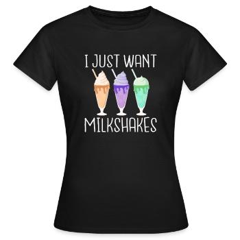 Ich liebe Milchshakes Milchshake Geschenk - Frauen T-Shirt - Schwarz - Vorne - AI Model Female 172 dark (172cm)