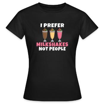 Ich liebe Milchshakes Milchshake Geschenk - Frauen T-Shirt - Schwarz - Vorne - AI Model Female 172 dark (172cm)