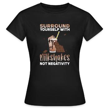 Ich liebe Milchshakes Milchshake Geschenk - Frauen T-Shirt - Schwarz - Vorne - AI Model Female 172 dark (172cm)