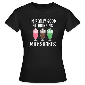 Ich liebe Milchshakes Milchshake Geschenk - Frauen T-Shirt - Schwarz - Vorne - AI Model Female 172 dark (172cm)