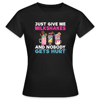 Ich liebe Milchshakes Milchshake Geschenk - Frauen T-Shirt - Schwarz - Vorne - AI Model Female 172 dark (172cm)