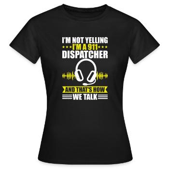 Notrufverteiler spaßiger spruch verteilstelle - Frauen T-Shirt - Schwarz - Vorne - AI Model Female 172 dark (172cm)