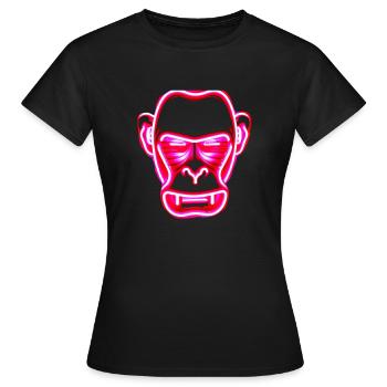 Affe Zocken - Frauen T-Shirt - Schwarz - Vorne - AI Model Female 172 dark (172cm)