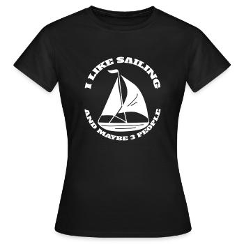 Voile Sailor Capitaine Navire Voilier Voile Voile - T-shirt Femme - noir - Devant - AI Model Female 172 dark (172cm)