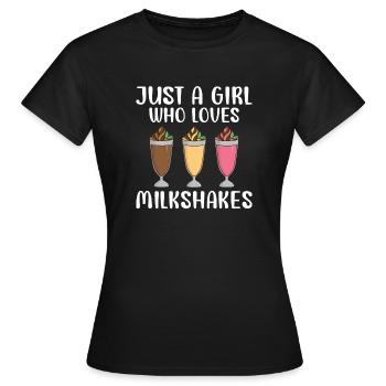 Ich liebe Milchshakes Milchshake Geschenk - Frauen T-Shirt - Schwarz - Vorne - AI Model Female 172 dark (172cm)