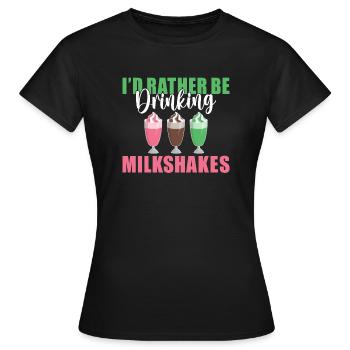 Ich liebe Milchshakes Milchshake Geschenk - Frauen T-Shirt - Schwarz - Vorne - AI Model Female 172 dark (172cm)