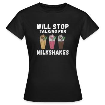 Ich liebe Milchshakes Milchshake Geschenk - Frauen T-Shirt - Schwarz - Vorne - AI Model Female 172 dark (172cm)