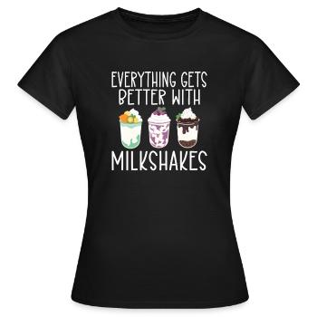 Ich liebe Milchshakes Milchshake Geschenk - Frauen T-Shirt - Schwarz - Vorne - AI Model Female 172 dark (172cm)