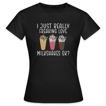Ich liebe Milchshakes Milchshake Geschenk - Frauen T-Shirt - Schwarz - Vorne - AI Model Female 172 dark (172cm)