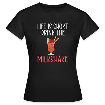 Ich liebe Milchshakes Milchshake Geschenk - Frauen T-Shirt - Schwarz - Vorne - AI Model Female 172 dark (172cm)