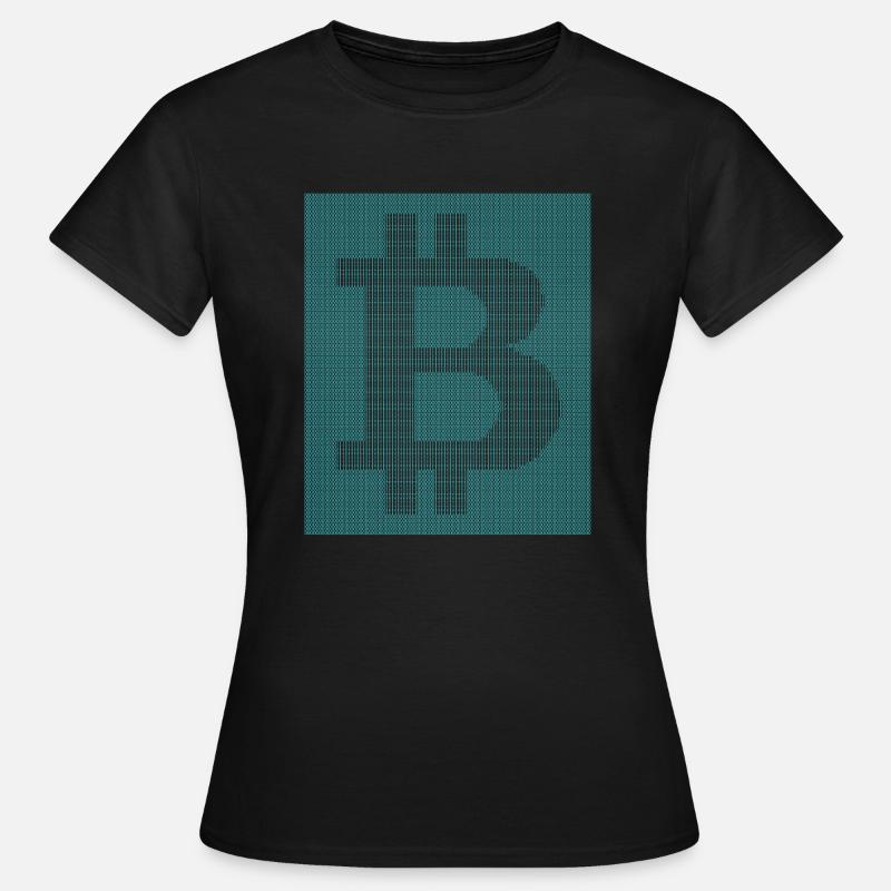 Binär Code Bitcoin Logo - Frauen T-Shirt - Schwarz