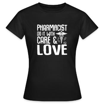 Pharmacy pharmacist with care and love Caduceu - Women's T-Shirt - black - Front - AI Model Female 172 dark (172cm)