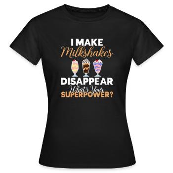 Ich liebe Milchshakes Milchshake Geschenk - Frauen T-Shirt - Schwarz - Vorne - AI Model Female 172 dark (172cm)