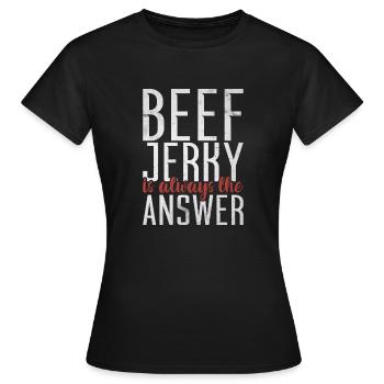 Beef Jerky Gift Beef Jerky Lover - Women's T-Shirt - black - Front - AI Model Female 172 dark (172cm)